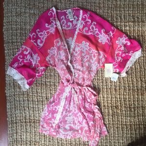 NWT In Bloom Sheer Robe Set